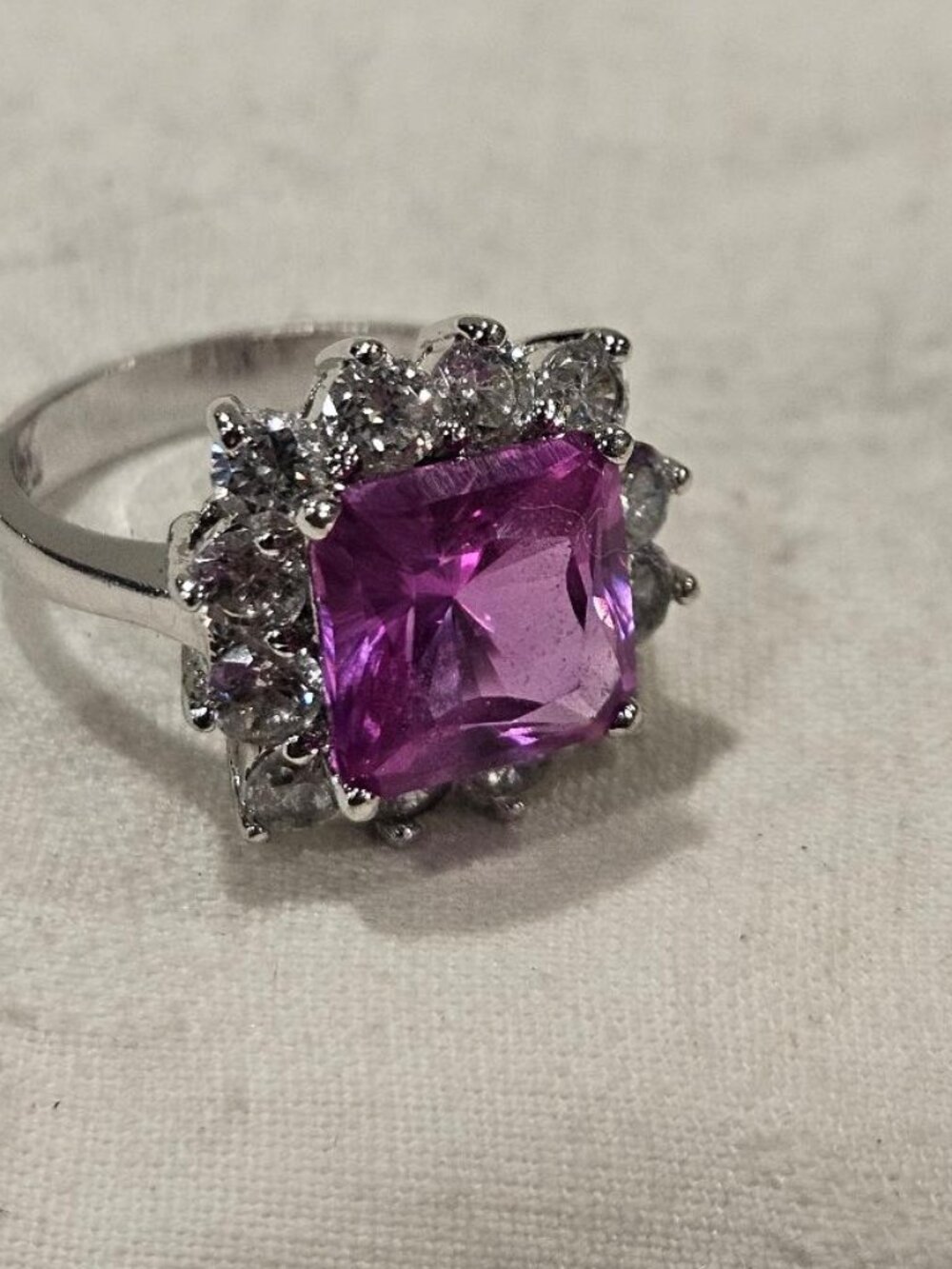 Heavy 7.8g CWE Sterling Color-Change Halo Ring - 10mm - Size 7